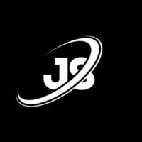 js j s brev logotyp design. första brev js länkad cirkel versal monogram logotyp röd och blå. js logotyp, j s design. js, j s vektor