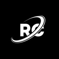 rc rc-Brief-Logo-Design. anfangsbuchstabe rc verknüpfter kreis großbuchstaben monogramm logo rot und blau. RC-Logo, RC-Design. rc, rc vektor