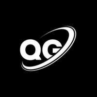 qg qg Buchstabe Logo-Design. Anfangsbuchstabe qg verknüpfter Kreis Monogramm-Logo in Großbuchstaben rot und blau. qg-Logo, qg-Design. qg, qg vektor