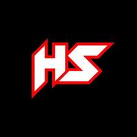 hs-Logo-Design, anfängliches hs-Buchstabendesign im Sci-Fi-Stil. hs-Logo für Spiel, Sport, Technologie, Digital, Community oder Business. hs sport moderne kursive alphabetschrift. Typografie Schriftarten im urbanen Stil. vektor