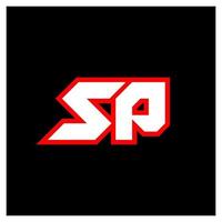 sp-Logo-Design, anfängliches sp-Buchstabendesign im Sci-Fi-Stil. sp-Logo für Spiel, Sport, Technologie, Digital, Community oder Business. sp sport moderne kursive alphabetschrift. Typografie Schriftarten im urbanen Stil. vektor