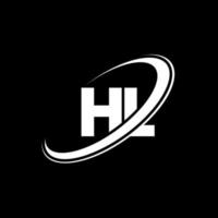 hl h l brev logotyp design. första brev hl länkad cirkel versal monogram logotyp röd och blå. hl logotyp, h l design. hl, h l vektor