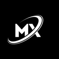 mx m x brev logotyp design. första brev mx länkad cirkel versal monogram logotyp röd och blå. mx logotyp, m x design. mx, m x vektor