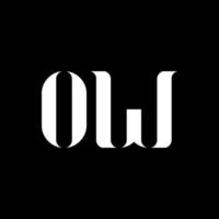 ow-Buchstaben-Logo-Design. anfangsbuchstabe ow großbuchstaben monogramm logo weiße farbe. ow Logo, ow Design. au, au vektor
