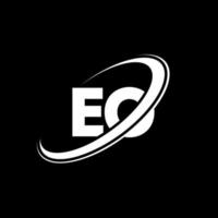 eo eo-Buchstaben-Logo-Design. Anfangsbuchstabe eo verknüpfter Kreis Monogramm-Logo in Großbuchstaben rot und blau. eo-Logo, eo-Design. eo, eo vektor