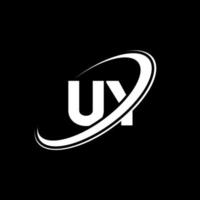 uy u y brev logotyp design. första brev uy länkad cirkel versal monogram logotyp röd och blå. uy logotyp, u y design. uj, u y vektor