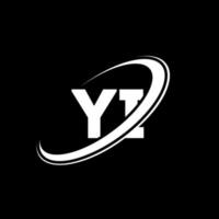 Yi Yi-Brief-Logo-Design. anfangsbuchstabe yi verknüpfter kreis großbuchstaben monogramm logo rot und blau. yi-Logo, yi-Design. ja, ja vektor