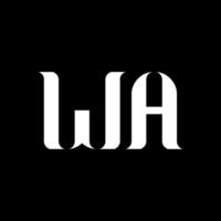 wa-wa-Buchstaben-Logo-Design. anfangsbuchstabe wa verknüpfter kreis großbuchstaben monogramm logo weiße farbe. Wa-Logo, Wa-Design. wa, wa vektor
