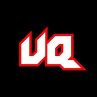 uq-Logo-Design, ursprüngliches uq-Buchstabendesign im Sci-Fi-Stil. uq-Logo für Spiel, Sport, Technologie, Digital, Community oder Business. uq sport moderne kursive alphabetschrift. Typografie Schriftarten im urbanen Stil. vektor