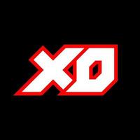 xd logotyp design, första xd brev design med sci-fi stil. xd logotyp för spel, esport, teknologi, digital, gemenskap eller företag. x d sport modern kursiv alfabet font. typografi urban stil teckensnitt. vektor