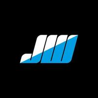 jw-Brief-Logo-Design auf schwarzem Hintergrund. jw kreatives Initialen-Buchstaben-Logo-Konzept. jw-ikonendesign. jw weißer und blauer Buchstabe Icon Design auf schwarzem Hintergrund. jw vektor