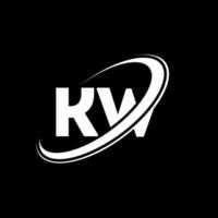 kw k w brev logotyp design. första brev kw länkad cirkel versal monogram logotyp röd och blå. kw logotyp, k w design. kw, k w vektor