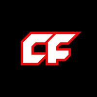 cf-Logo-Design, anfängliches cf-Briefdesign im Sci-Fi-Stil. cf-Logo für Spiel, Esport, Technologie, Digital, Community oder Business. cf Sport moderne kursive Alphabet-Schriftart. Typografie Schriftarten im urbanen Stil. vektor