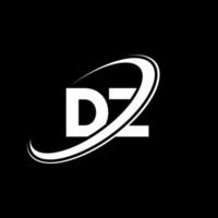 dz d z brev logotyp design. första brev dz länkad cirkel versal monogram logotyp röd och blå. dz logotyp, d z design. dz, d z vektor