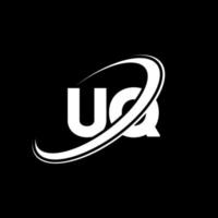 uq uq-Buchstaben-Logo-Design. Anfangsbuchstabe uq verknüpfter Kreis Monogramm-Logo in Großbuchstaben rot und blau. uq-Logo, uq-Design. uq, uq vektor