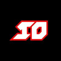 io-Logo-Design, anfängliches io-Buchstabendesign im Sci-Fi-Stil. io-Logo für Spiel, Esport, Technologie, Digital, Community oder Business. io Sport moderne kursive Alphabetschrift. Typografie Schriftarten im urbanen Stil. vektor