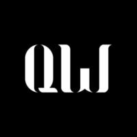 qw qw Buchstabe Logo-Design. Anfangsbuchstabe qw Monogramm-Logo in Großbuchstaben weiße Farbe. qw-Logo, qw-Design. qw, qw vektor