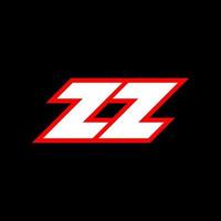 zz-Logo-Design, anfängliches zz-Buchstabendesign im Sci-Fi-Stil. zz-Logo für Spiel, Esport, Technologie, Digital, Community oder Business. zz sport moderne kursive alphabetschrift. Typografie Schriftarten im urbanen Stil. vektor