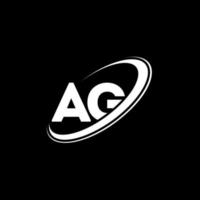 ag en g brev logotyp design. första brev ag länkad cirkel versal monogram logotyp röd och blå. ag logotyp, en g design. ag, en g vektor