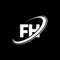 fh f h brev logotyp design. första brev fh länkad cirkel versal monogram logotyp röd och blå. fh logotyp, f h design. fh, f h vektor