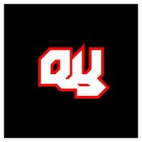 qy-Logo-Design, anfängliches qy-Buchstabendesign im Sci-Fi-Stil. Qy-Logo für Spiel, Sport, Technologie, Digital, Community oder Business. qy sport moderne kursive alphabetschrift. Typografie Schriftarten im urbanen Stil. vektor