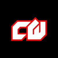 cw logotyp design, första cw brev design med sci-fi stil. cw logotyp för spel, esport, teknologi, digital, gemenskap eller företag. c w sport modern kursiv alfabet font. typografi urban stil teckensnitt. vektor