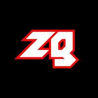 zg-Logo-Design, anfängliches zg-Buchstabendesign im Sci-Fi-Stil. zg-Logo für Spiel, Sport, Technologie, Digital, Community oder Business. zg sport moderne kursive alphabetschrift. Typografie Schriftarten im urbanen Stil. vektor