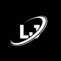 lj lj Buchstabe Logo-Design. Anfangsbuchstabe lj verknüpfter Kreis Monogramm-Logo in Großbuchstaben rot und blau. lj-Logo, lj-Design. lj, lj vektor