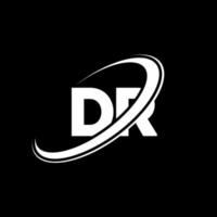 dr d r brev logotyp design. första brev dr länkad cirkel versal monogram logotyp röd och blå. dr logotyp, d r design. dr, d r vektor