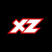 xz logotyp design, första xz brev design med sci-fi stil. xz logotyp för spel, esport, teknologi, digital, gemenskap eller företag. x z sport modern kursiv alfabet font. typografi urban stil teckensnitt. vektor