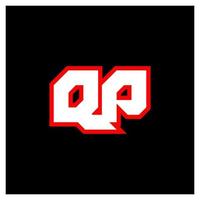 qp-Logo-Design, anfängliches qp-Buchstabendesign im Sci-Fi-Stil. qp-Logo für Spiel, Esport, Technologie, Digital, Community oder Business. qp sport moderne kursive alphabetschrift. Typografie Schriftarten im urbanen Stil. vektor
