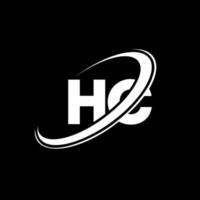 hc h c brev logotyp design. första brev hc länkad cirkel versal monogram logotyp röd och blå. hc logotyp, h c design. hc, h c vektor