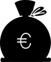 platt symbol påse med pengar vektor