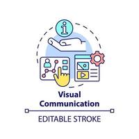 visuell kommunikation begrepp ikon. sätt till kommunicera med människor abstrakt aning tunn linje illustration. data visualisering. isolerat översikt teckning. redigerbar stroke. vektor