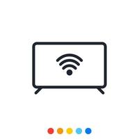 Smart-TV-Symbol, Symbol für das Internet der Dinge. vektor