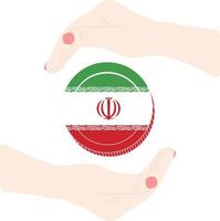 iranischer Flaggenvektor handgezeichnet, iranischer Rialvektor handgezeichnet, vektor