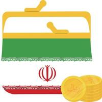 iranian flagga vektor hand ritad, iransk rial vektor hand ritade,