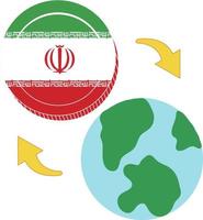 iranischer Flaggenvektor handgezeichnet, iranischer Rialvektor handgezeichnet, vektor