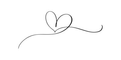 Flourish Vintage Vektorteiler Valentinstag handgezeichnetes kalligrafisches Herz. kalligrafie liebe illustration. Feiertagsgestaltungselement Valentinstag. Symboldekor für Web, Hochzeit und Druck vektor