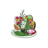 vegetarische Avocado Tacos Vektor Doodle Illustration Hintergrund Banner gesunde Lebensmittel Naturprodukte, Elemente für Menü, Werbung