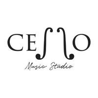 cello musik logotyp och musikalisk logotyp vektor