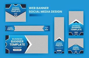 Business Banner Web Template Bundle Design, Social Media Cover Ads Banner, Flyer, Einladungskarte vektor