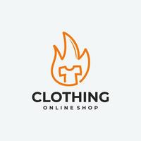 varm försäljning logotyp, Kläder t-shirt och brand logotyp vektor