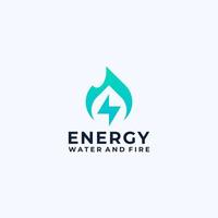 Wasser- und Feuerenergie-Logo-Symbol vektor