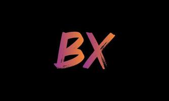 Anfangsbuchstabe bx-Logo. bx Bürste Stock Letter Logo Design kostenlose Vektorvorlage. vektor