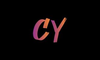 anfangsbuchstabe cy-logo. cy pinsel stock brief logo design kostenlose vektorvorlage. vektor