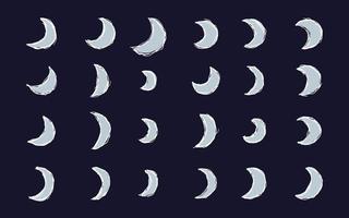vektor illustration av hand dragen klotter halv måne symbol mönster förbi använder sig av kulpenna till dra