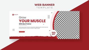 moderne Web-Banner-Designvorlage für Fitnessstudio und Fitness vektor