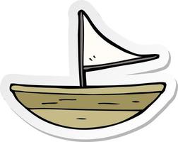 klistermärke av en tecknad serie båt vektor