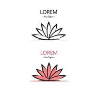 lotusblume, blumenblütenlogo schwarz und rosa farbe. abstraktes design, für das logo oder zeichen oder symbol von öko-, schönheits-, spa-, yoga- und medizinunternehmen. flaches Design der Vektorillustration. vektor